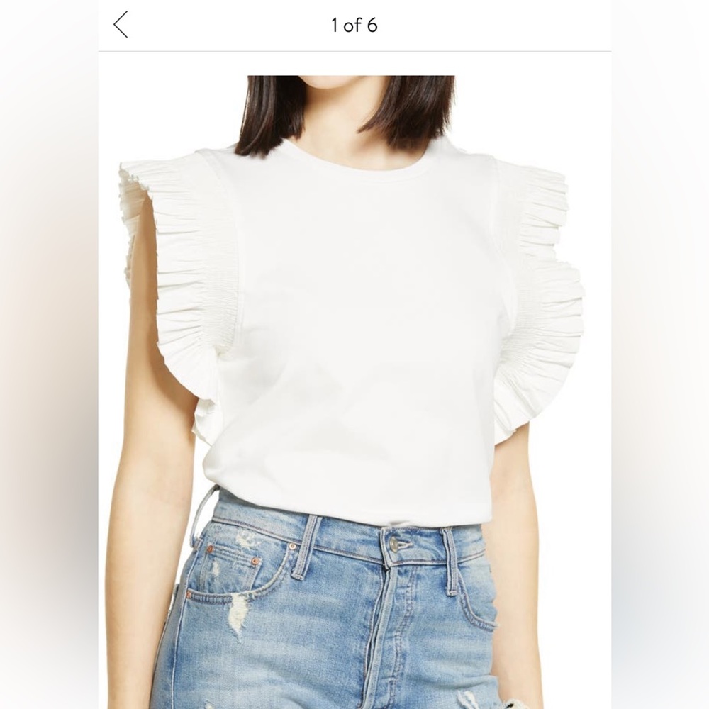 English Factory Poplin Ruffle Top - Picture 2 of 2